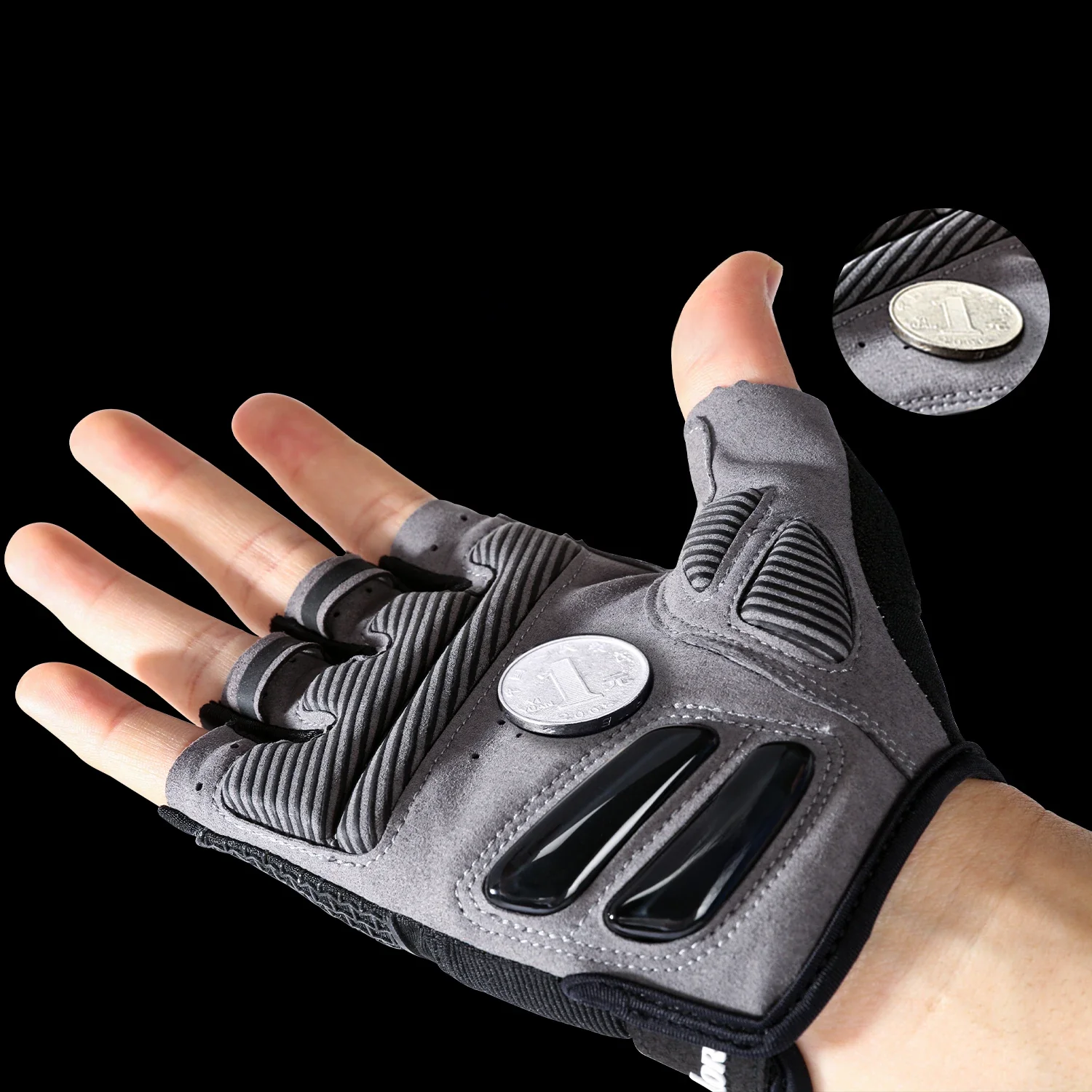 AliExpress NONE Summer Half-Finger MTB Cycling Gloves Black Liquid Silicone Shock-Absorbing Breathable Wear-resistant Sports Bike Fitness Gloves