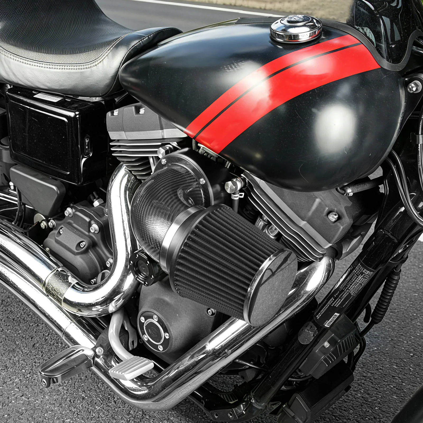 High-Flow Air Cleaner Kit For Harley Dyna Street Bob Fat Bob Wide Glide 2008–2017 Low Rider /S 2008–2015 Super Glide 2008–2014