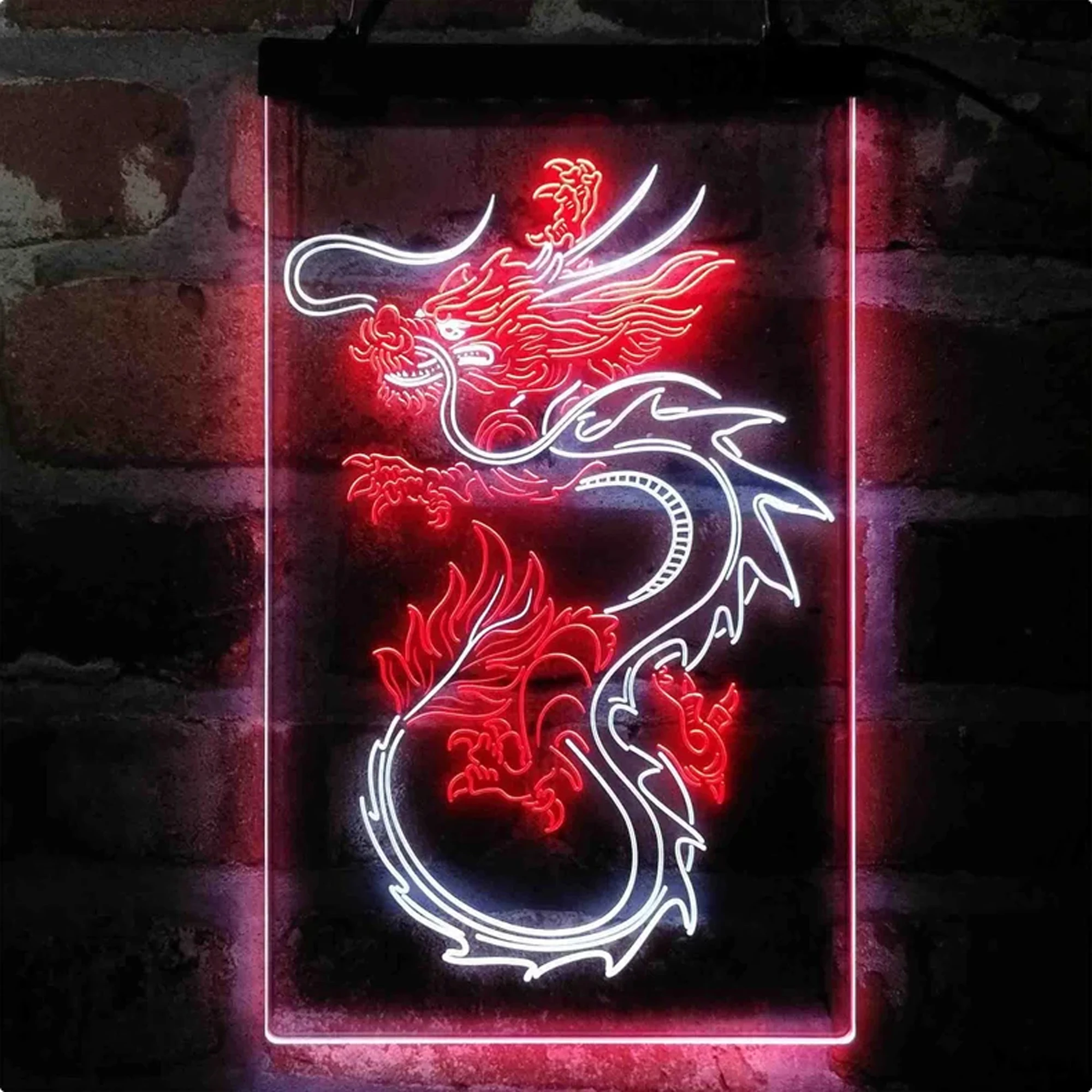 

Custom Neon Sign Flying Dragon Tattoo Art Chinese Dragon Dual Color LED Neon Light Room Gift Decoration Hanging Light