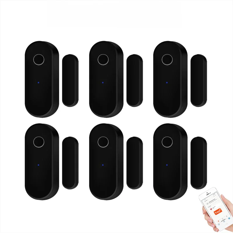Tuya Smart Zigbee Sensor de Porta, Janela Abrir Fechar Detector, Preto, Home Security System,