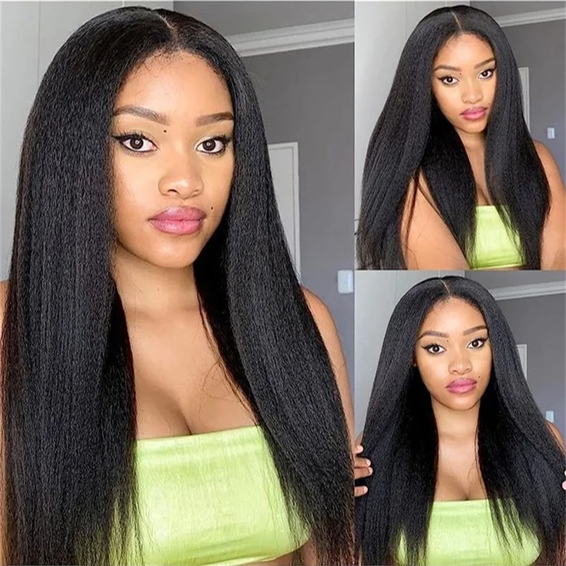 

Kinky Straight Human Hair Wigs 200 Density 13x6 Hd Lace Frontal Wig Human Hair Hd Lace Transparent For Woman Natural Hair