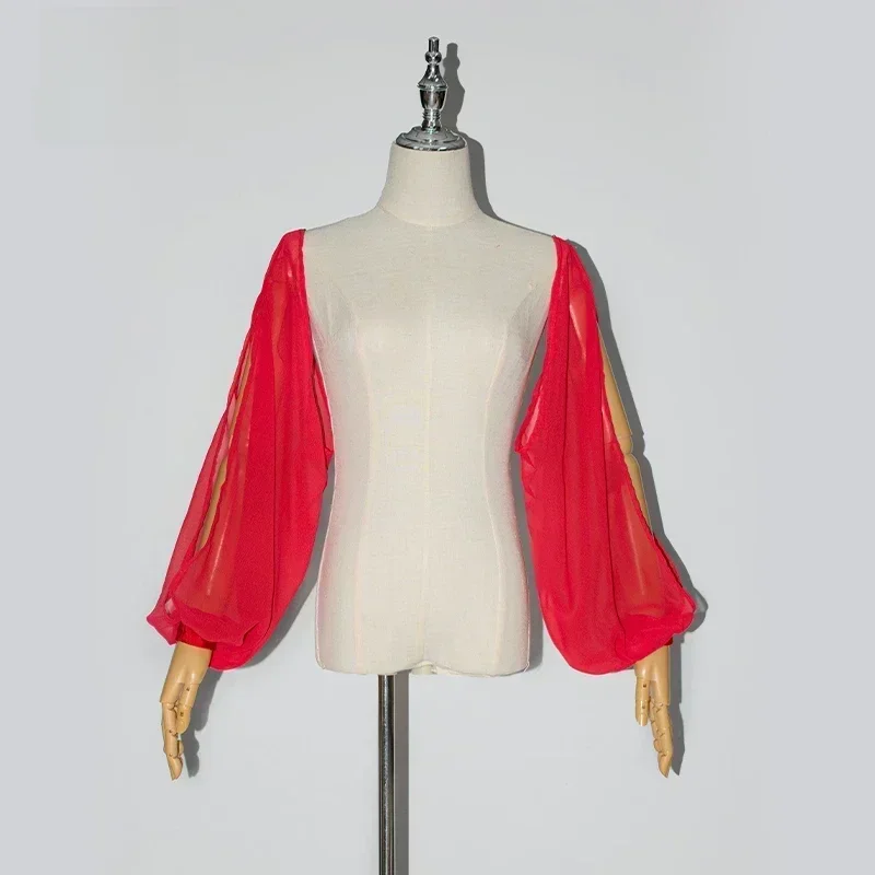 Costume de danse du ventre pour femmes, vêtements professionnels en mousseline de soie à manches longues, manteau à manches longues pour adultes