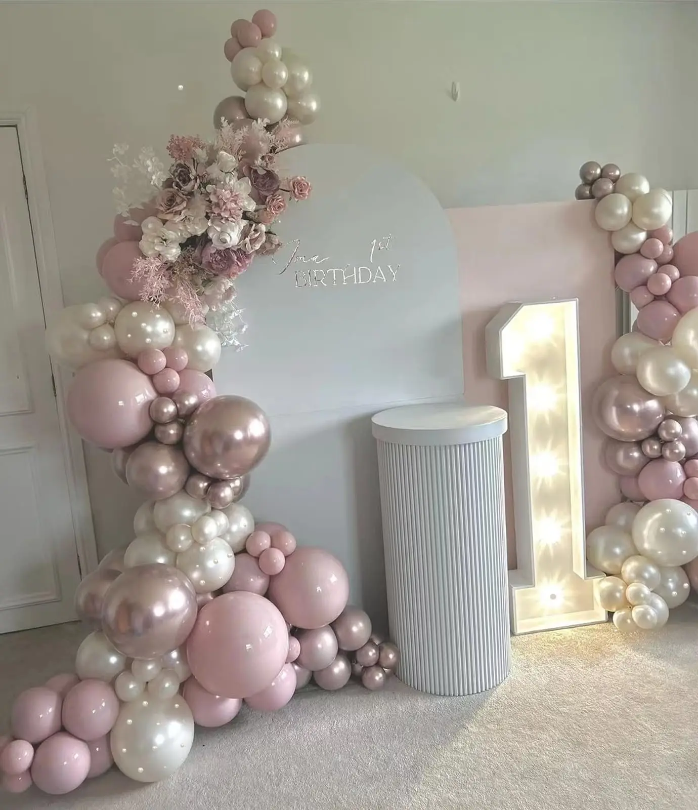 Pearl White Sand Double Stuffed Balloons Arch Garland Kit For Bridal Baby Shower Wedding Anniversary Birthday Party Decoration