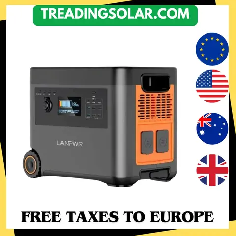 LANPWR 2500W 휴대용 발전소 2160Wh LifePo4 태양열 발전기 15W 무선 충전 14 콘센트 65분 AC 고속 충전