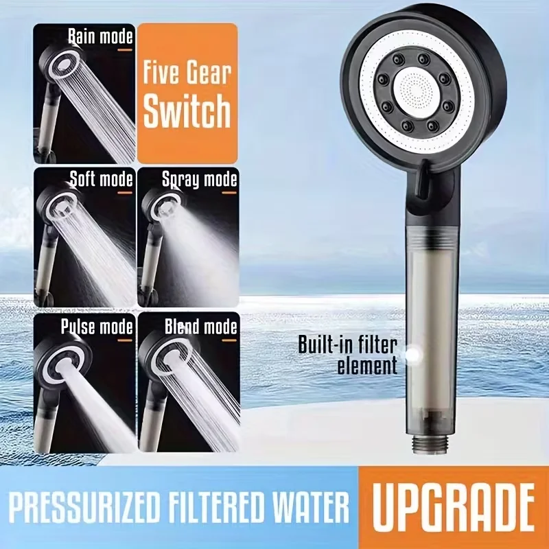 

Filter shower sprinkler head bathroom household showerhead pressurized large water output bathroom accessories set