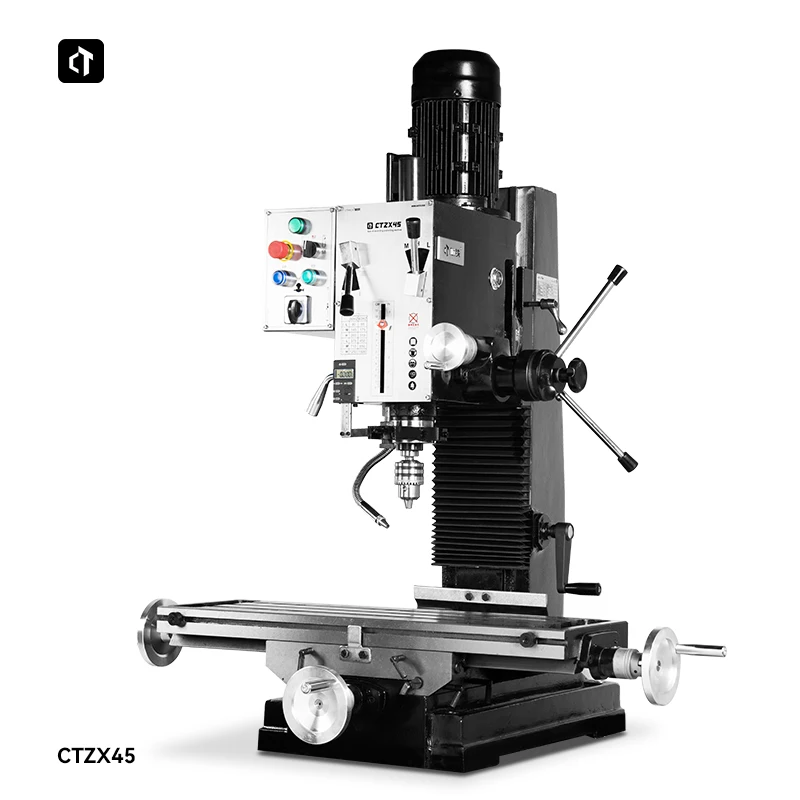 CTZX45 All Geared Metal Milling Machine High Precision Benchtop Drill Mill Tapping Machine 1500W Motor