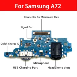 New USB Charging Plate Connector Board Flex Cable With Microphone For Samsung A72