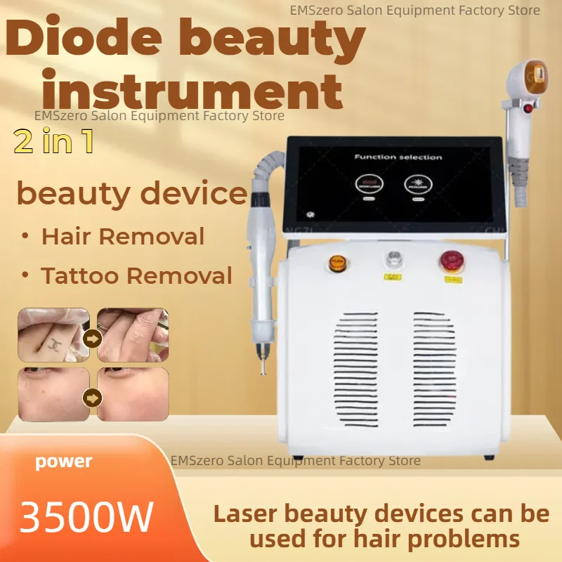 

Multifunctional Diode Laser Picosecond Laser 2in1 Diode Laser Hair Removal Tattoo Removal Machine 3Wavelength 755nm 808nm 1064NM