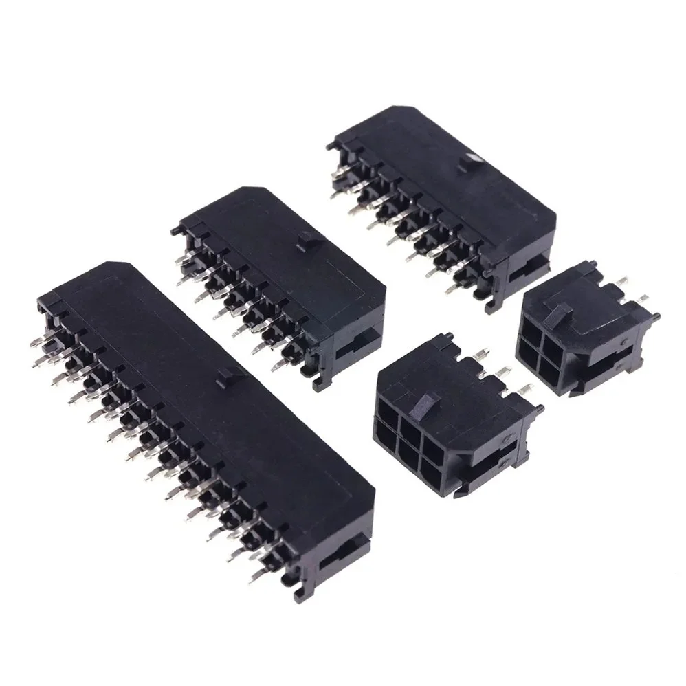 Broche d'en-tête mâle PCB, trou traversant vertical, 2, 4, 6, 8, 10, 12, 14, 16, 18, 20, 24 circuits, Molex croisé 43045, micro-ajustement, 3.0mm, touristes nucléoques