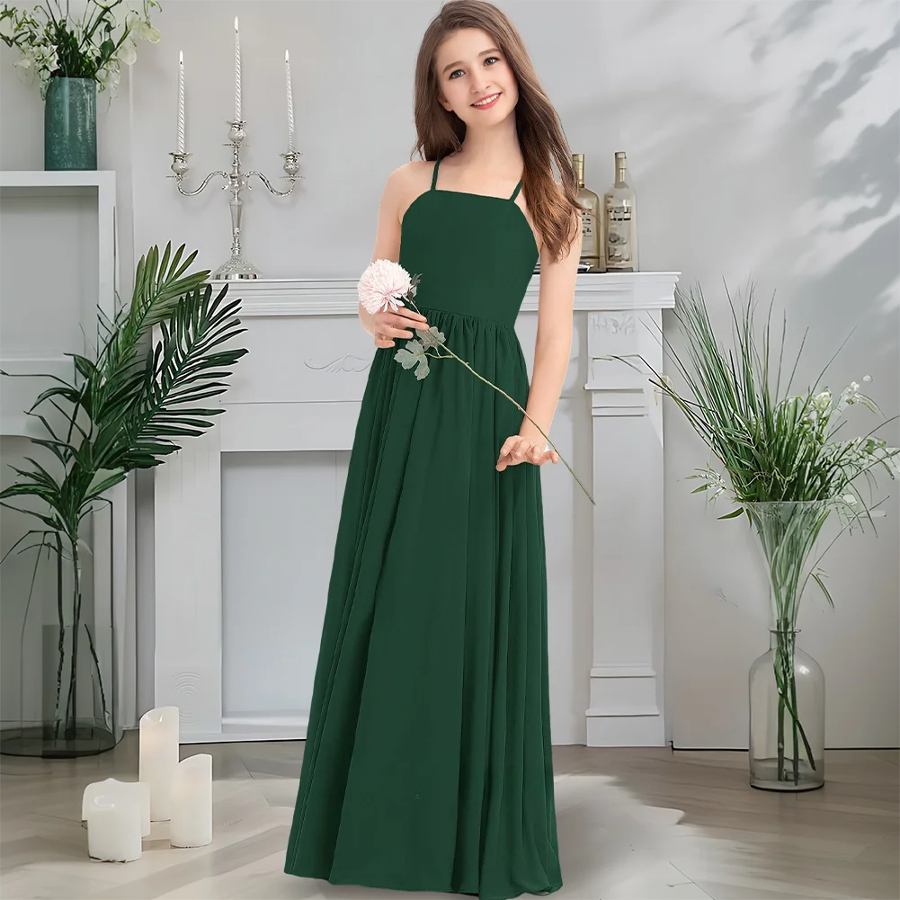 Роскошное платье подружки невесты с квадратным вырезом, темно-синее платье с цветочным узором для девочек, шифоновое платье длиной до пола, с каскадным бантом, свадьба