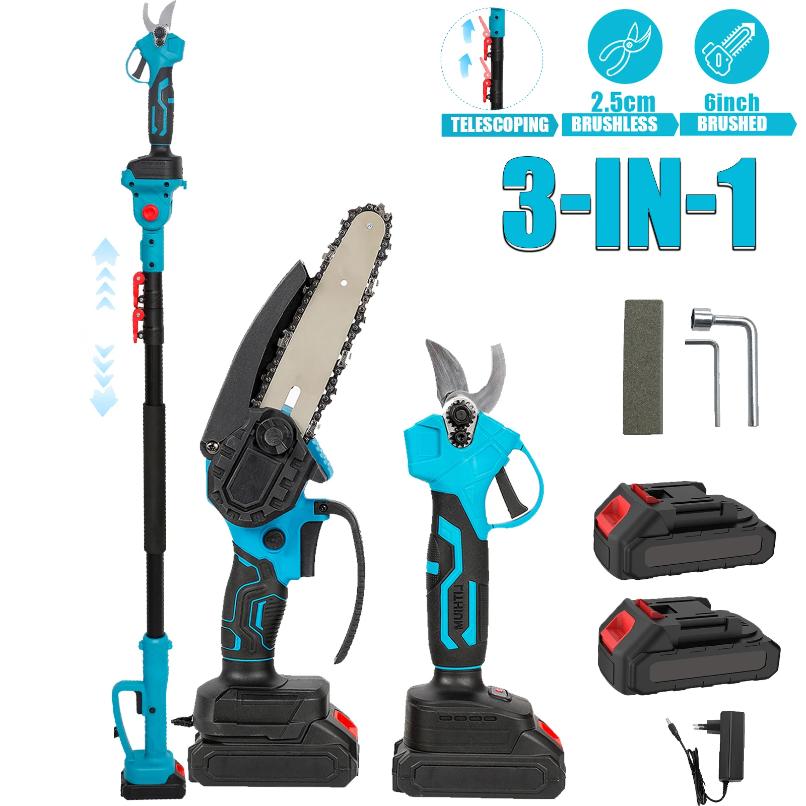 Makita – sécateur à poteau télescopique 3 en 1, sans balais, tronçonneuse électrique brossée de 6 pouces, outil d'élagage à branches hautes pour batterie