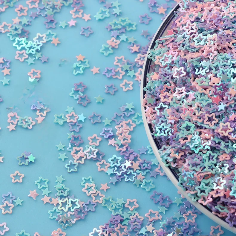 Paillettes scintillantes étoiles et fleurs, 4mm, 20g, pour additifs de Slime, accessoires de remplissage pour Nail Art de mariage