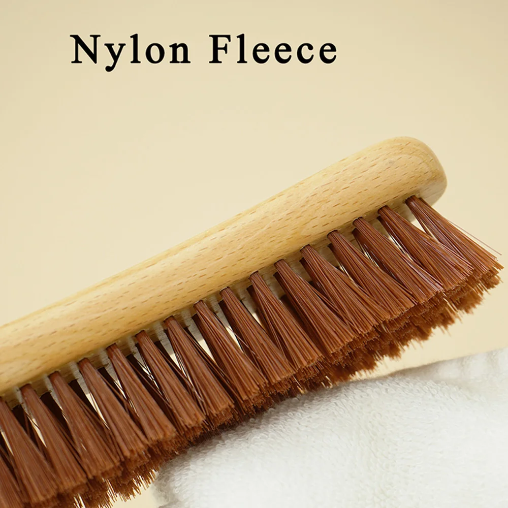 Lint Brush for Clothes Soft Horse Hair Bristle for Suits, Cashmere, Wool, Velvet, Suede and Pet Hair - Large Walnut Wood Handle