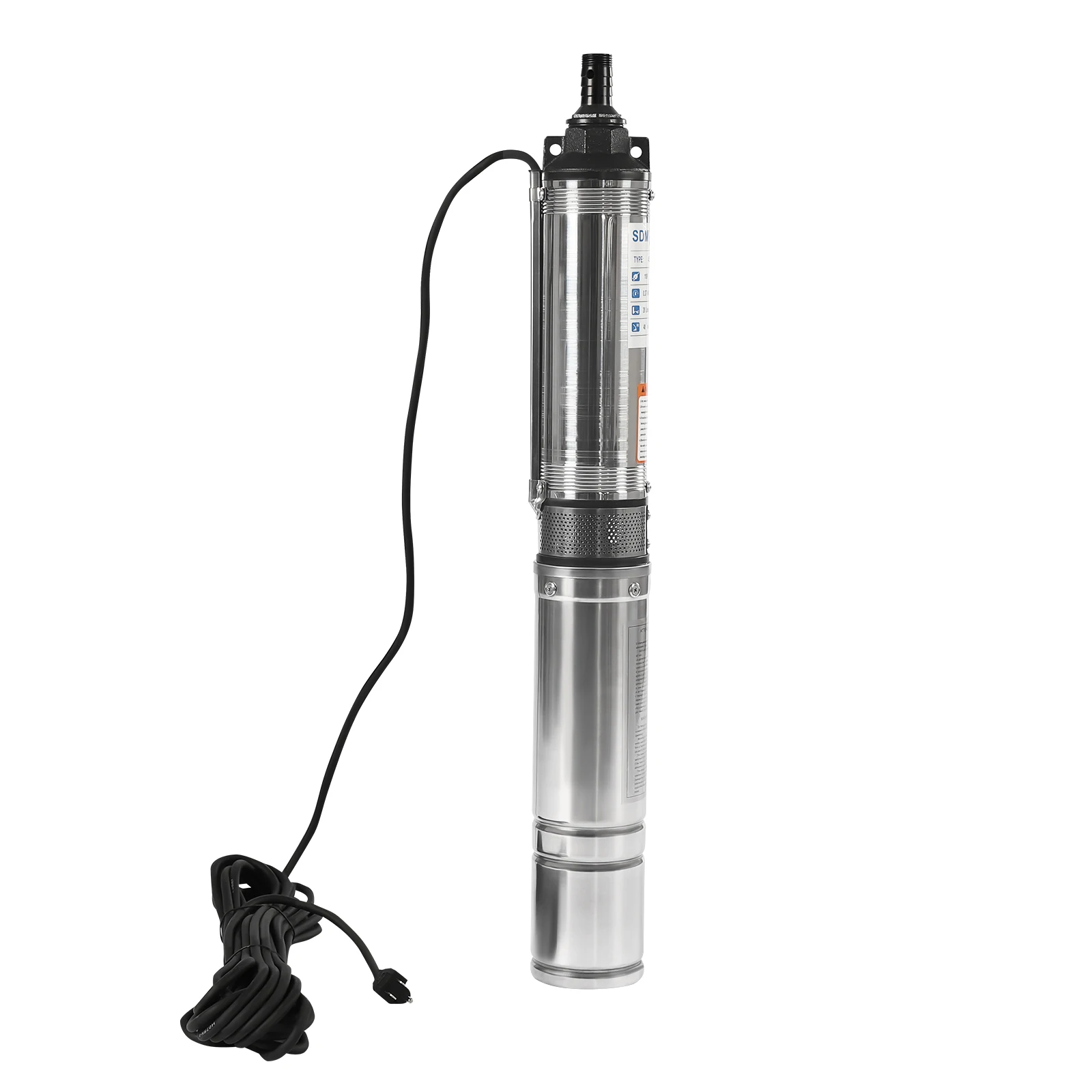 Submersible Deep Well Water Pump Stainless Steel for Industrial and Home Use 0.5HP 16GPM 157ft