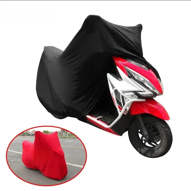 AliExpress JIUWAN Universal M-4XL Motorcycle Covers UV Indoor Outdoor Protector Cover Motor Bike Scooter Dustproof Cover Elastic Fabric Black/Red