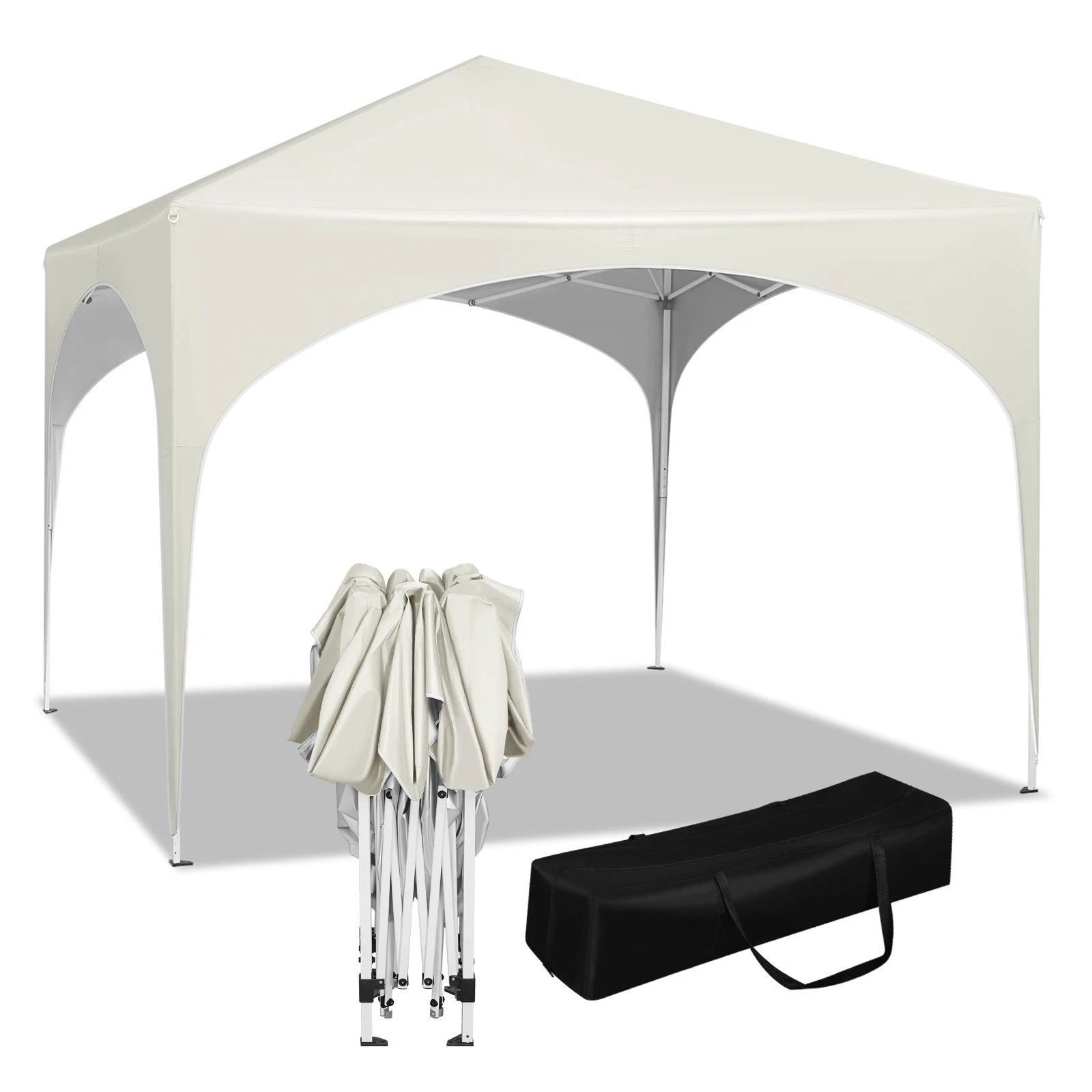 WOLTU 3x3m Party Tent Garden Gazebo Pop-Up Pavilion with Semicircle Roof for Outdoor Market Waterproof Collapsible Canopy