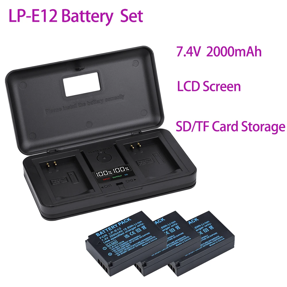 2000Mah LP-E12 Lp E… - image