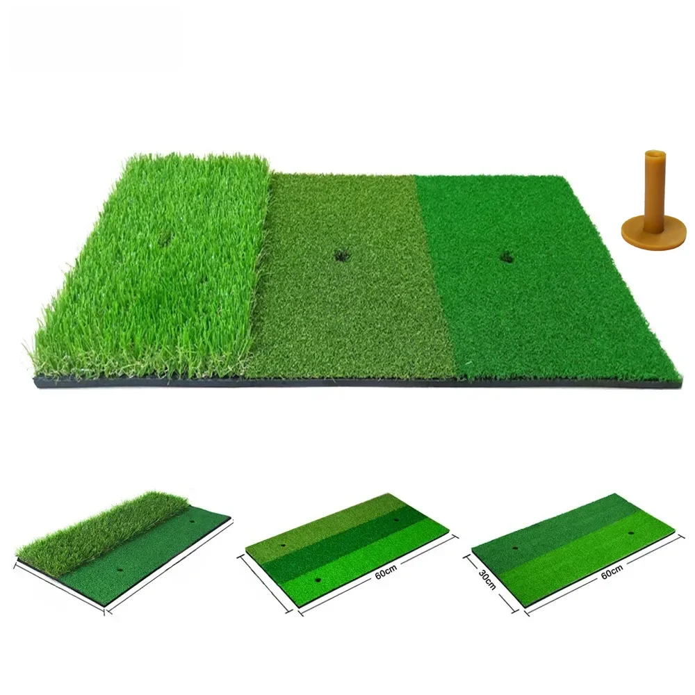 PGM Golf Hitting Mat Indoor Outdoor Mini Practice Durable PP Grass Pad Backyard Exercise Golf Training Aids With TEE DJD003 — zdjęcie 2