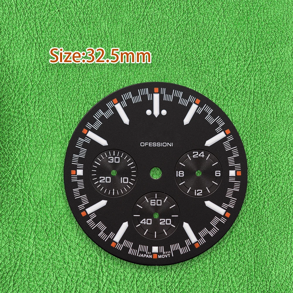 S Dial 32.5mm S VK63 Dial Matte dial Panda dial No Luminous Suitable for VK63 Movement Watch Modification Accessories
