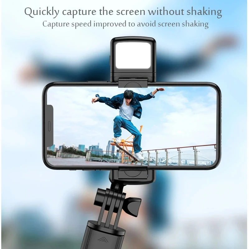Roreta foldable Szikratávirát Bluetooth selfie botot telefont tartóját Bevonható multifunctional Háromlábú vel Zárkózott kioldó selfie ligh