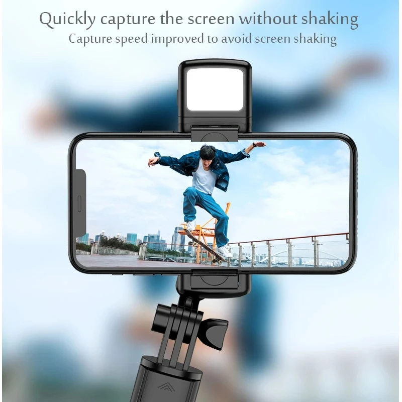 Roreta Foldable Wireless Bluetooth Selfie Stick Phone Holder Retractable Multifunctional Tripod With Remote shutter Selfie light