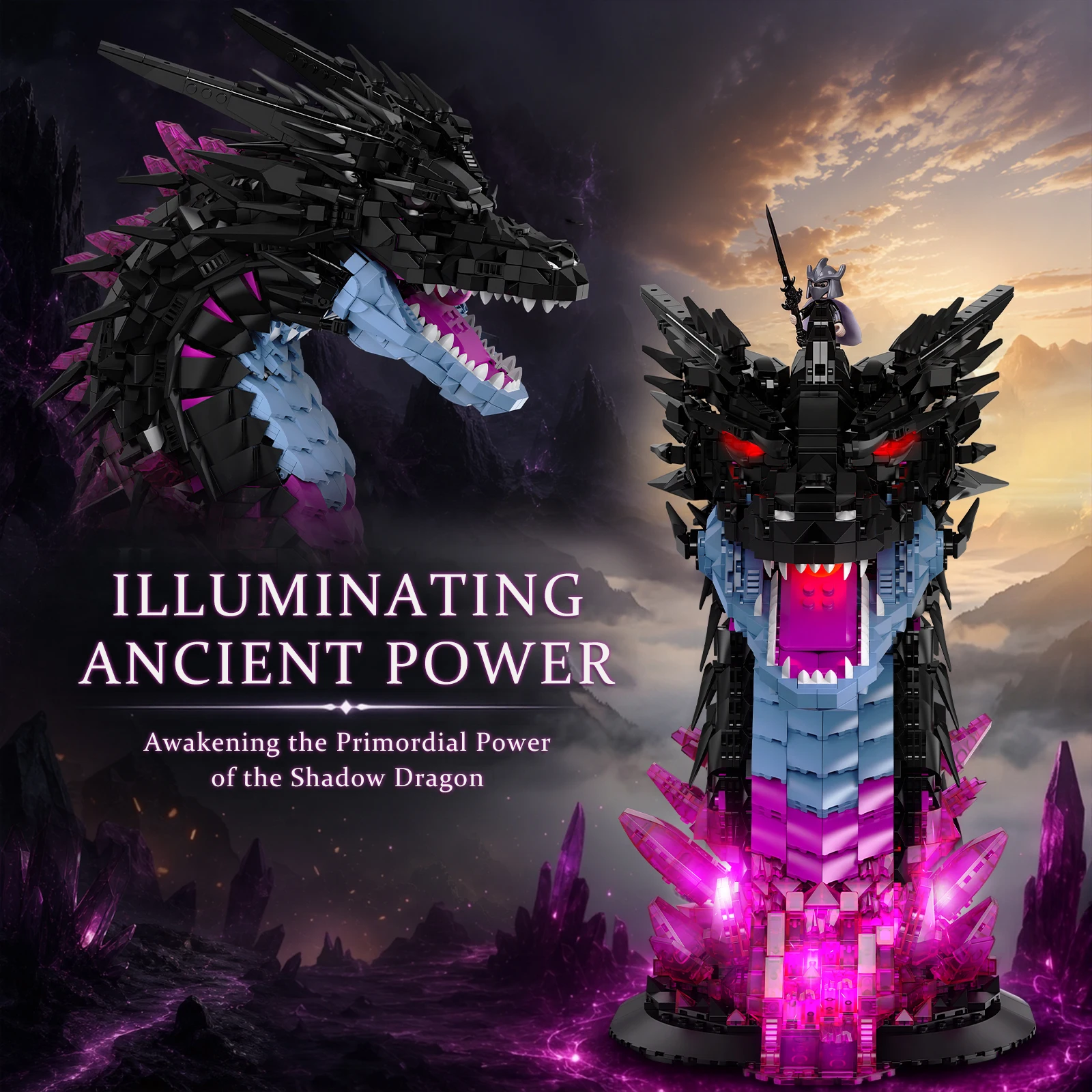 LED Shadow Dragon Head Building Set — product detail 6