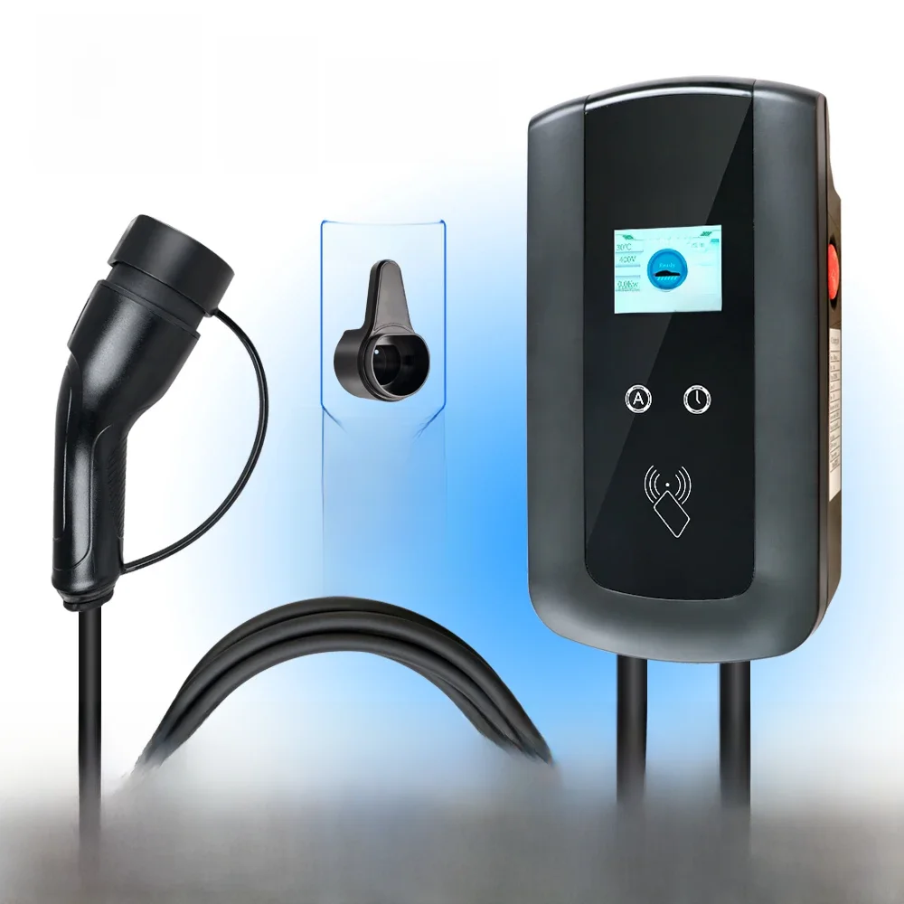Estação de carregamento Kolanky-EV para veículos elétricos, carregador de carro, EVSE Wallbox, cabo