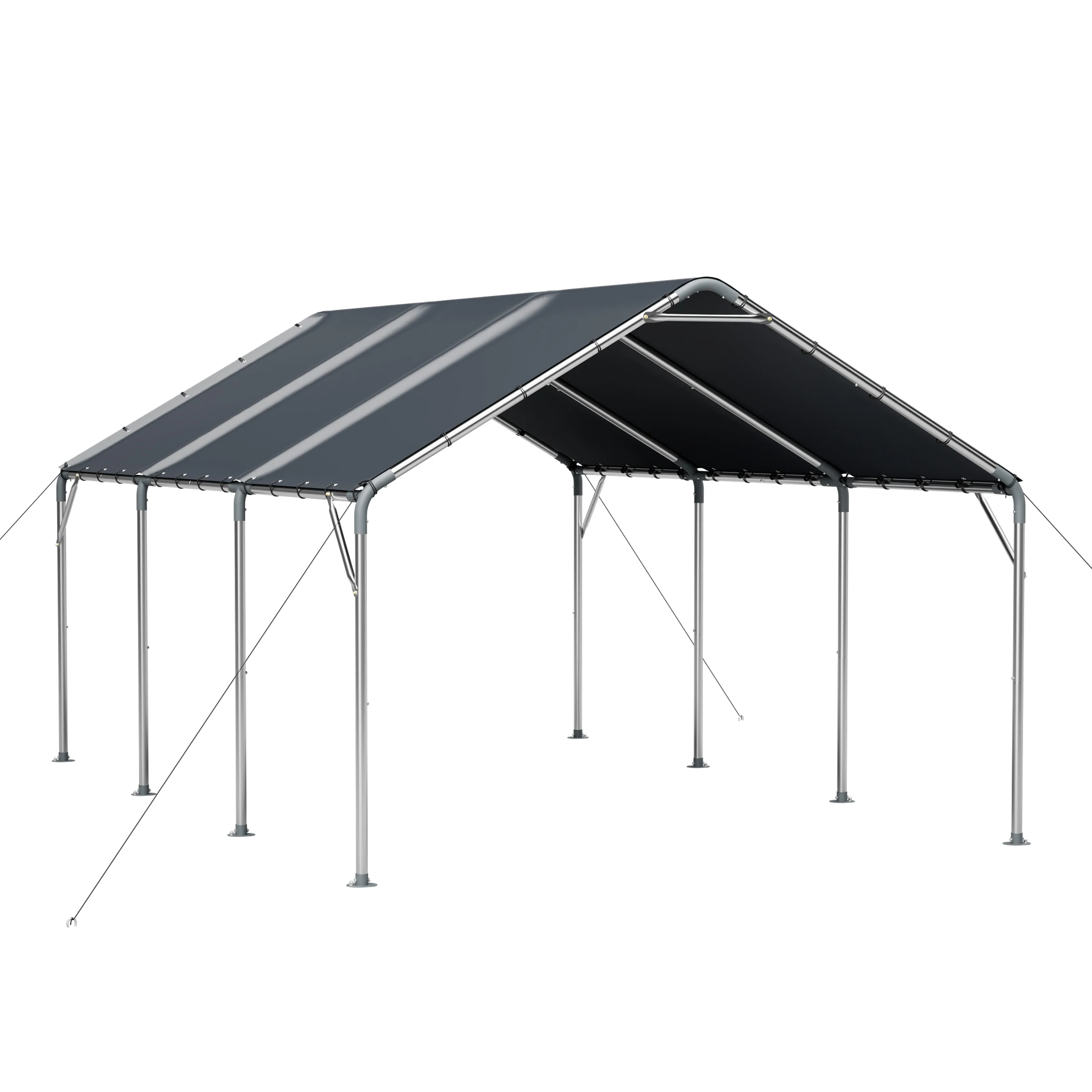 610 x 396 x 308 cm, buitenoverkapping voor auto's, stevige garage-tent met een gegalvaniseerd stalen frame en een waterdichte PE-dakbekleding, geschikt voor SUV's, stationwagens, boten, tuinen en