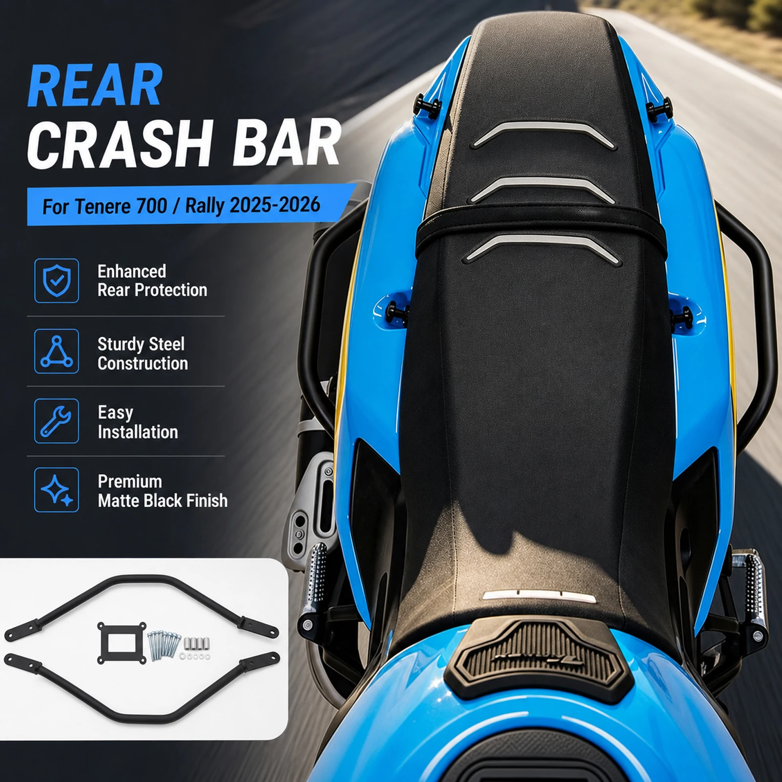 Motorcycle Accessories Engine Guard Highway Crash Bar Frame Protection Bumper Kit For Tenere 700 Rally 2026 Tenere700  2025 T700