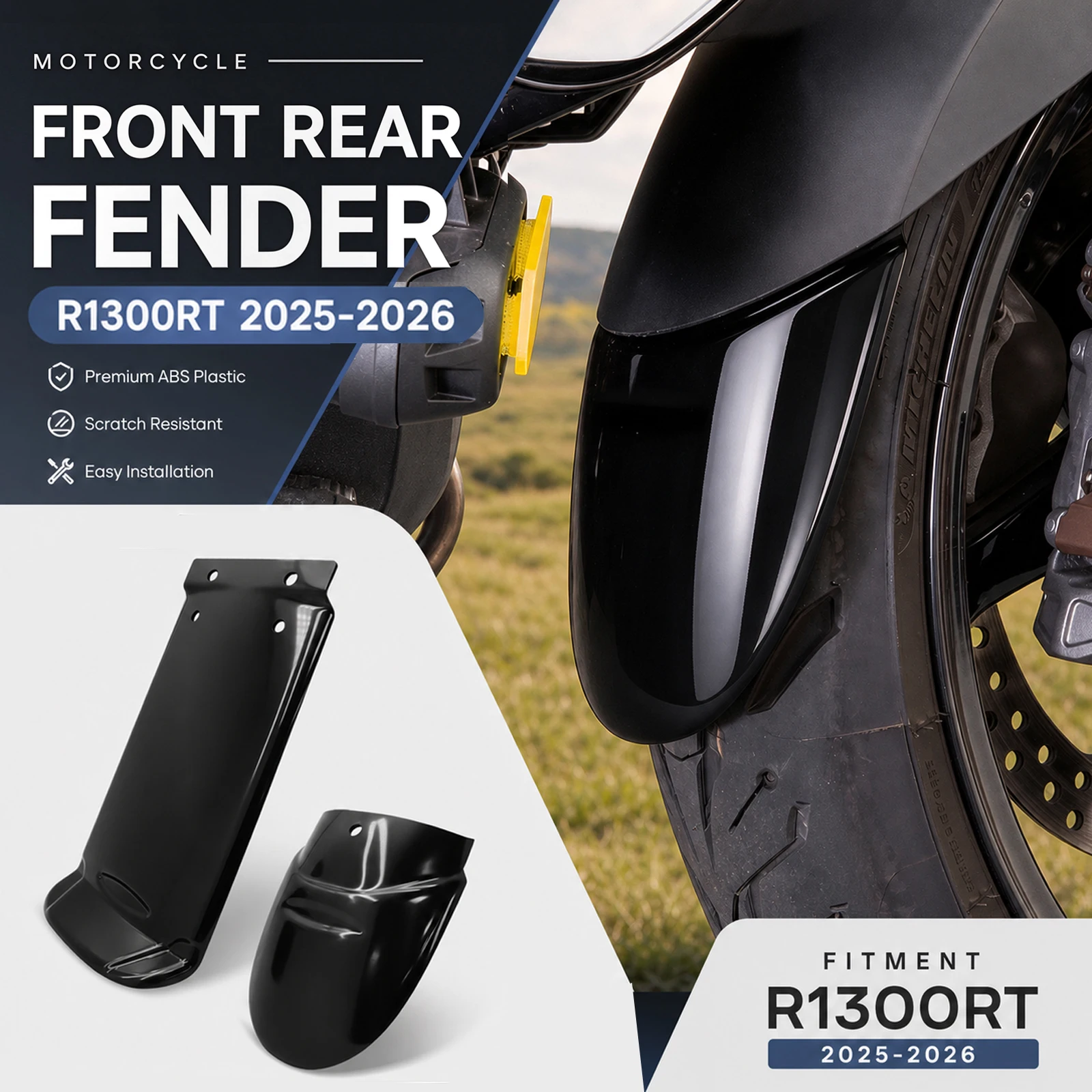 Motorcycle Rear Fender Front Mudguard Wheel Hugger Splash Guard Cover Protector For BMW R1300RT 2025 R1300 RT 2025 R 1300 RT 26