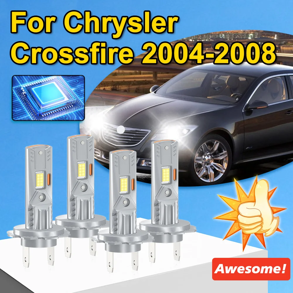 

H7 светодиодная лампа для фар 25000LM 3570 CSP чип 12 В 6000 К белый для Chrysler Crossfire 2004-2008 светодиодные лампы 4 шт.
