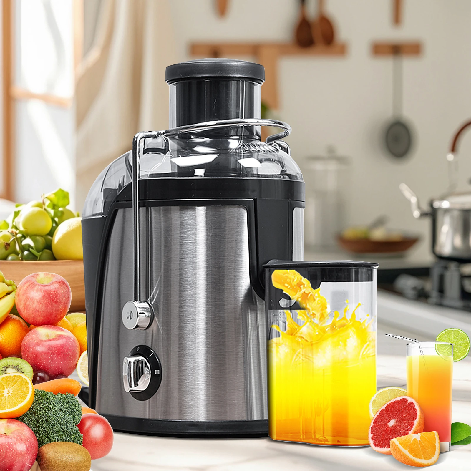 Exprimidor 400W, 22000 RPM, Boca Ancha 3", 2 Velocidades 🍊