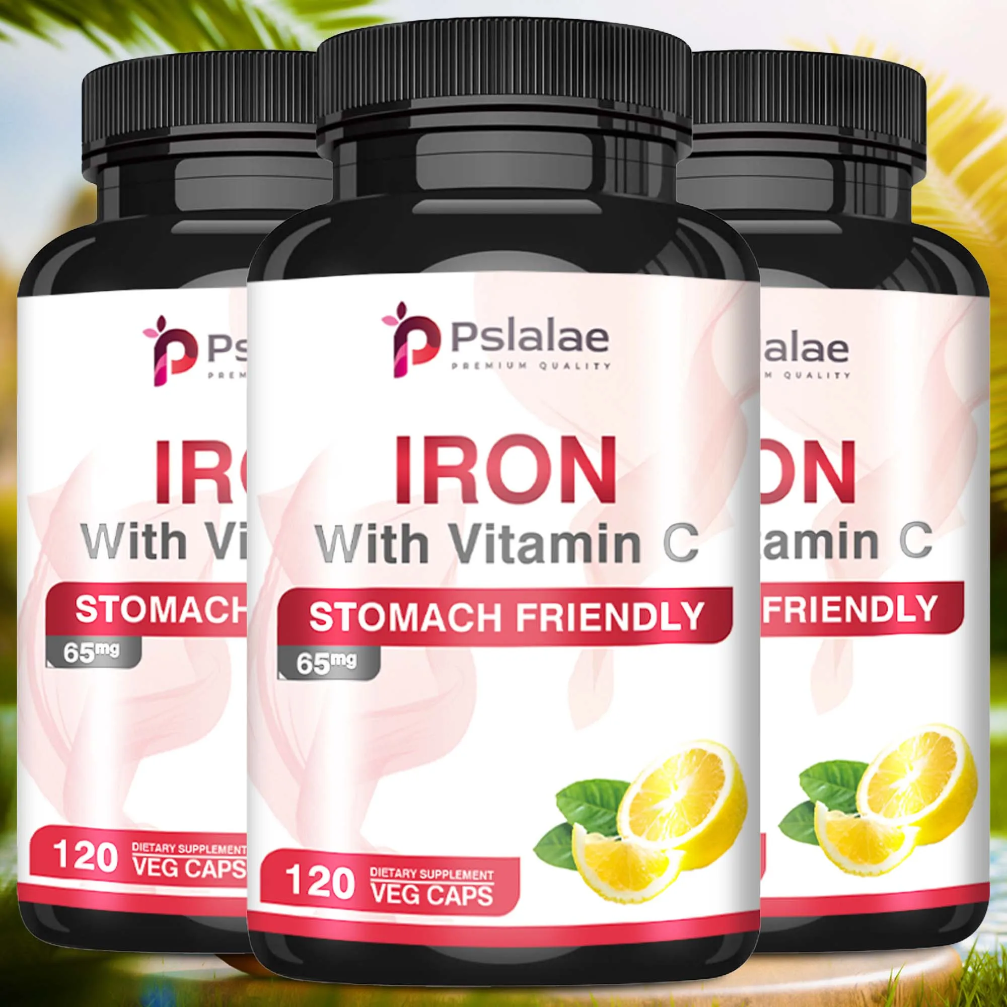 Iron and Vitamin C Supplements - Increase Energy, Improve Focus, and Improve Immune Function - 120 Capsules