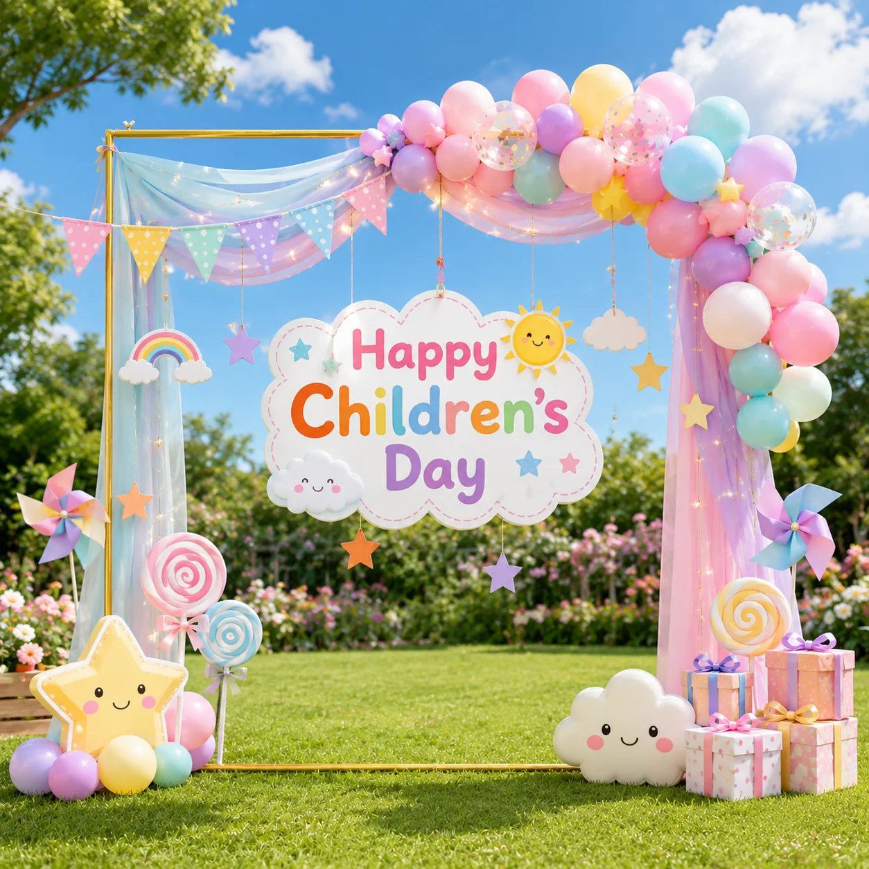 Support de toile de fond carré en métal doré, cadre d'arche de mariage détachable, présentoir à ballons et fleurs pour fête, anniversaire, cérémonie, décoration de la Journée des enfants