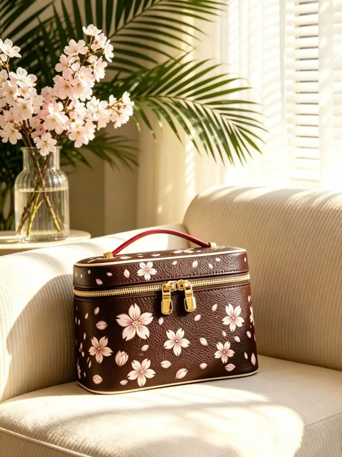 No Box Size: 201213.5cm Women's Handbag Classic Floral Pattern Canvas Cosmetic Bag High Quality Ladies Makeup Bag LY2