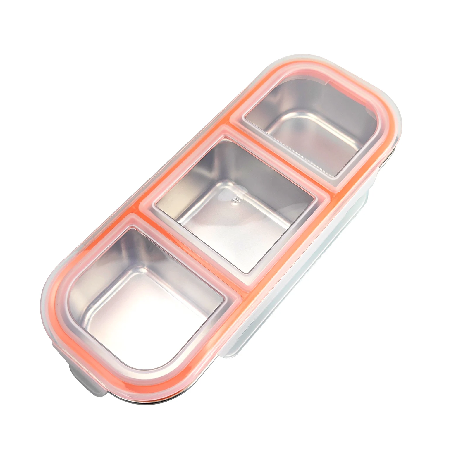 

Stainless Steel 3-Compartment Snack Box with Leak-Proof Lid, BPA-Free, Perfect for Kids, Students, and Adults, Ideal for Lunches