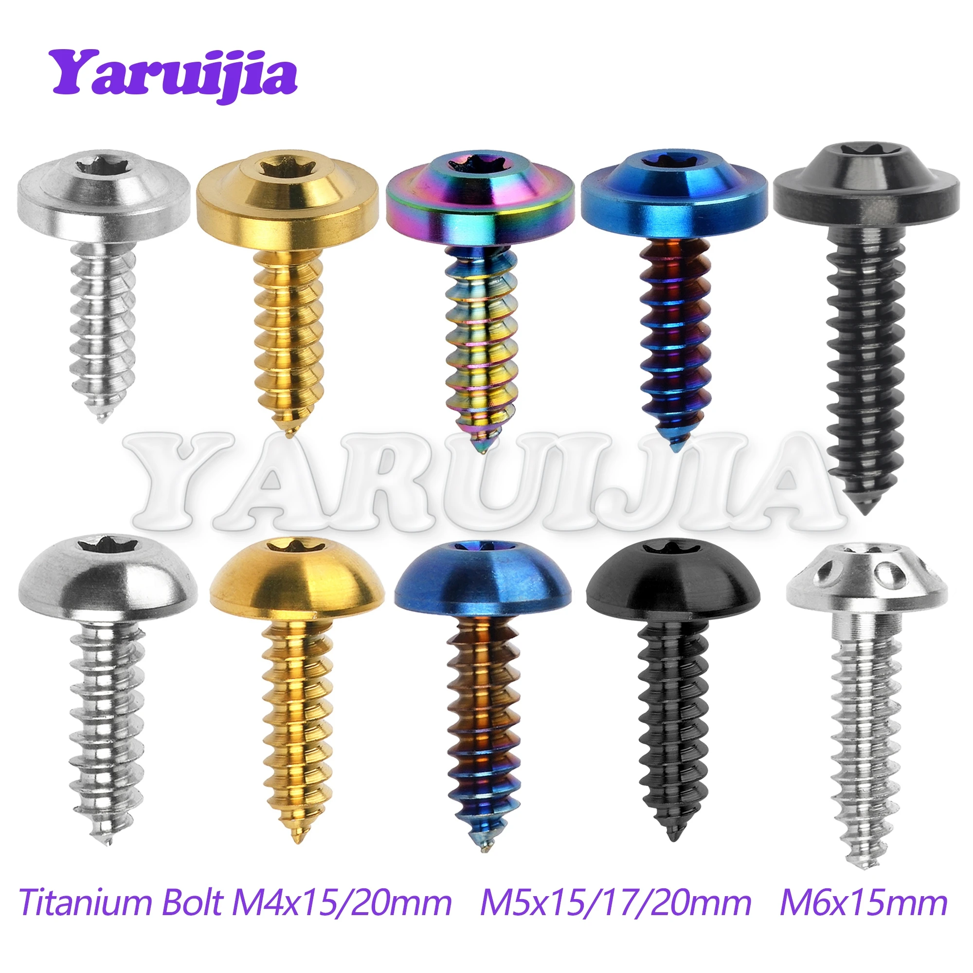 Yaruijia śruba tytanowa M4/M5/M6x15/17/20mm przycisk samogwintujący śruba z łbem Torx dla motocykl motor Car