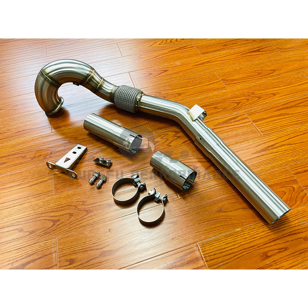 KUNGFU rendimiento SS304 Decat 3,5 ''Go lf MK7 MK7.5 G TI Race Downpipe A3 TT 1,8 T 2,0 T