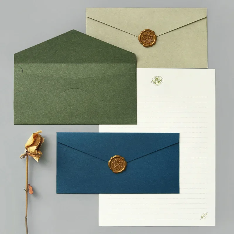 50 sztuk/partia 22x11CM papier pakowy Vintage koperta pieczęć woskowa na zaproszenia ślubne kartki z życzeniami festiwal błogosławieństwo list Western — zdjęcie produktu 7