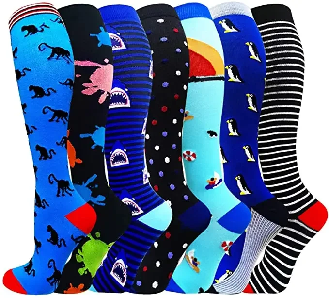 AliExpress NONE 58 Styles Men Women Compression Socks Fit For Sports Varicose Veins Socks Animal Outdoor Running Cycling Long Pressure Stockings