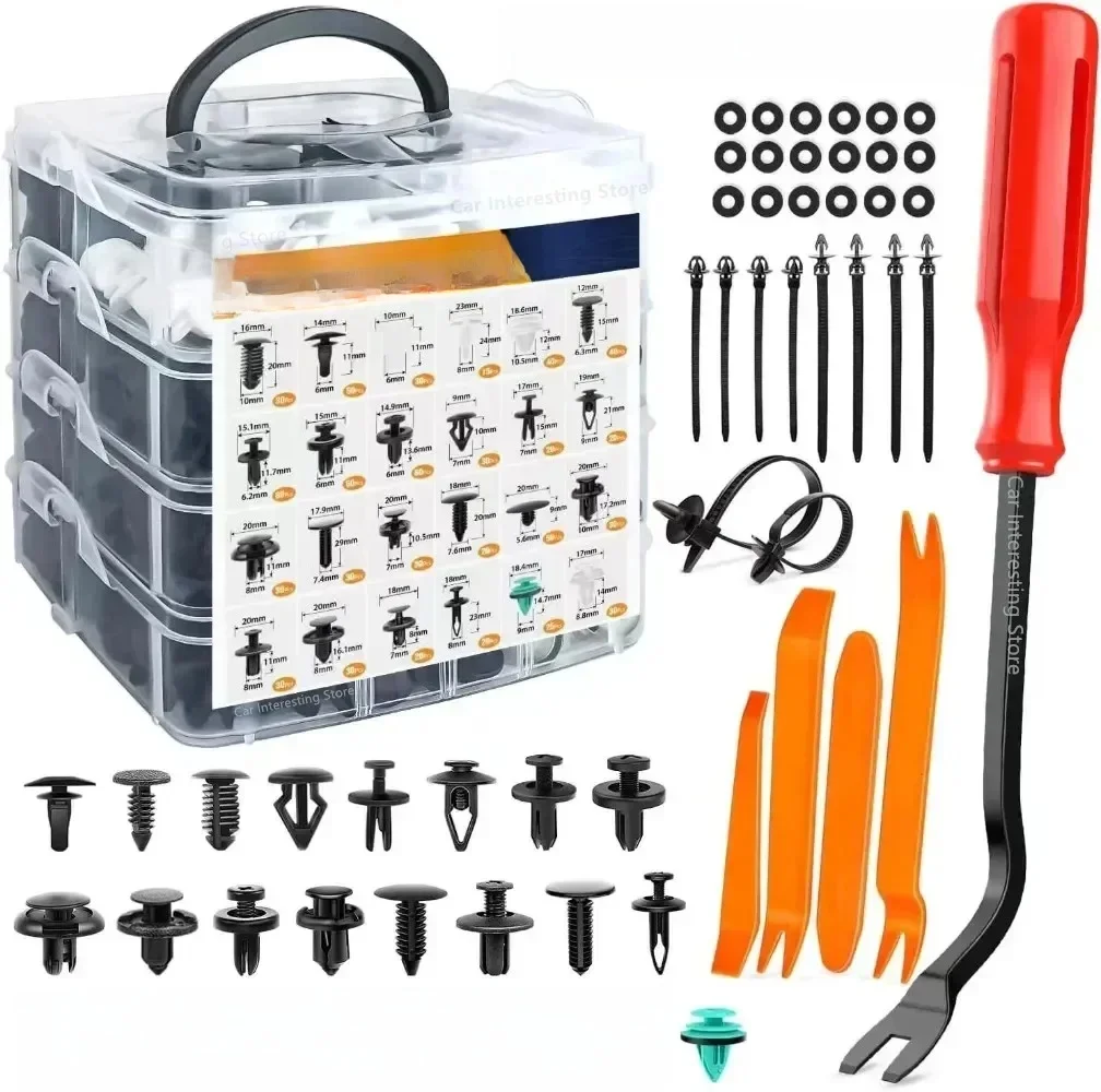 Kit de clips de fixation de voiture, 800 à 100 pièces, rivets de garde-boue, Clips en plastique, goupille de retenue de poussée de carrosserie automobile, réparation de panneau de garniture de porte