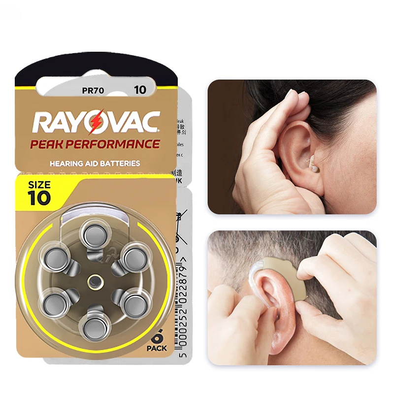 Hearing Aids Battery A10 10A ZA10 10 S10 PR70 RAYOVAC PEAK Zinc Air 10/A10 Air Device Batteries For Sound Amplifier Dropshipping