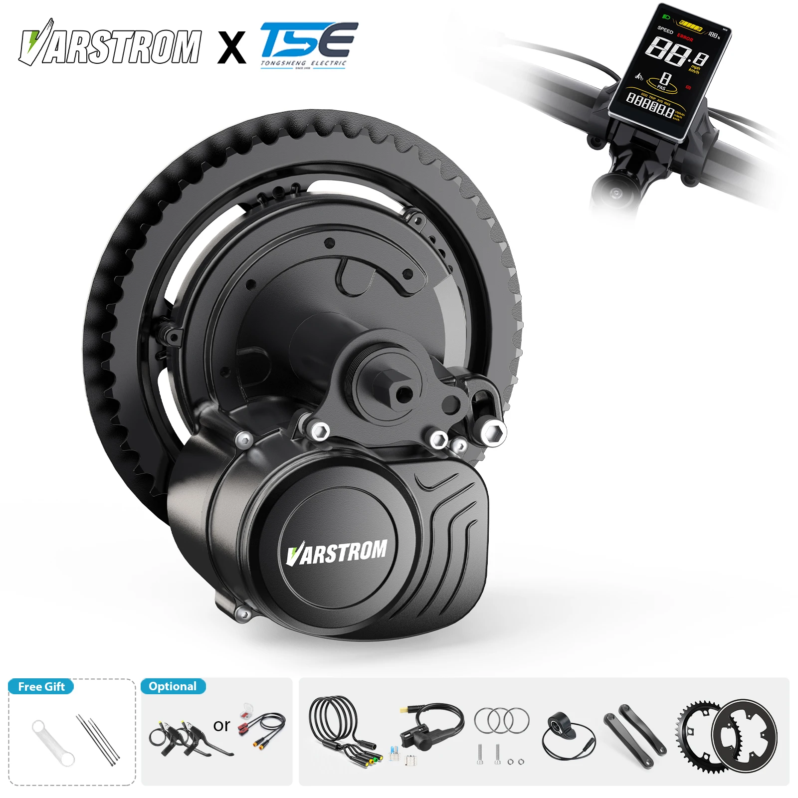 Tongsheng 250W 500W 750W 1000W TSDZ16 TSDZ8 TSDZ2B E-Bike Kit 36V / 48V Mittelmotor mit Drehmomentsensor und Treiber für Elektrofahrrad-Motor, E-Bike Umbaukit für Fahrrad und E-Bike