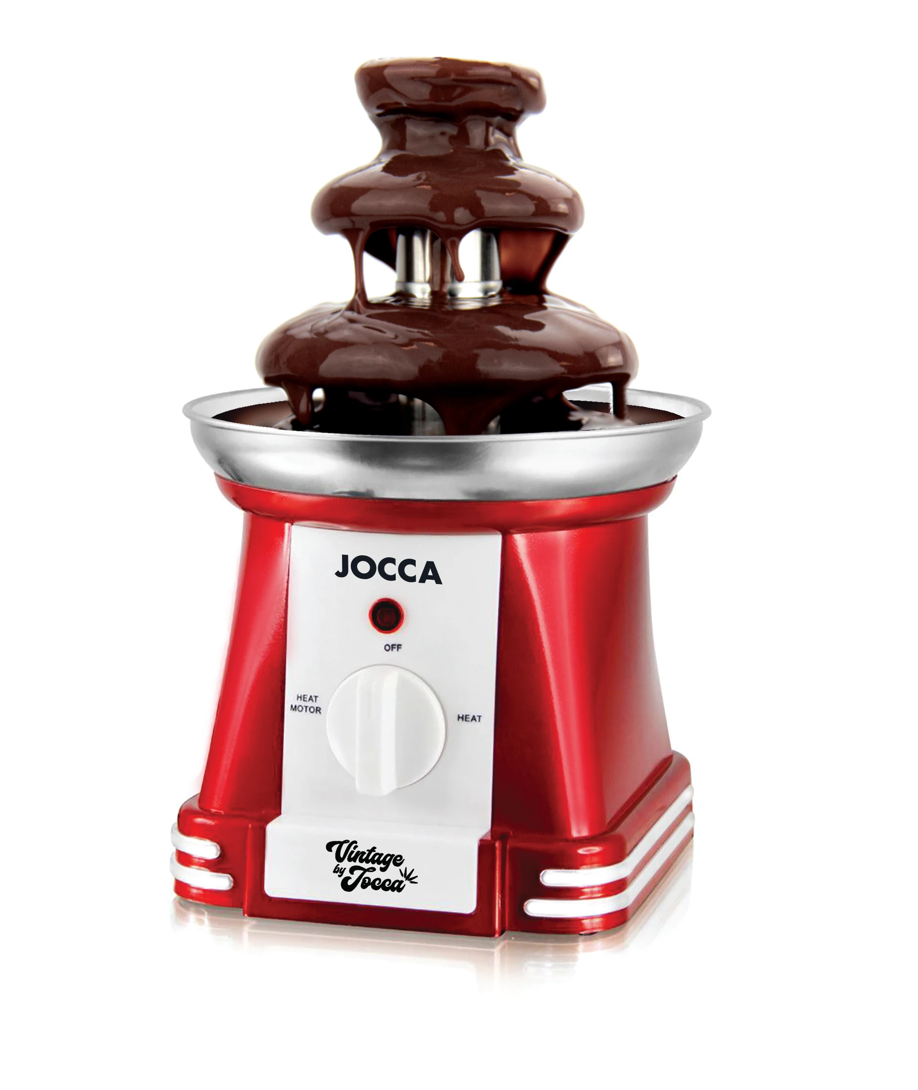 جوكا براند نافورة شوكولاتة كهربائية ومحمولة بثلاث طبقات. آلة فوندو الفولاذ المقاوم للصدأ خمر ، أنيقة ومبتكرة وممتعة لإذابة جميع أنواع الشوكولاته. مثالية للأحزاب و الأطفال.