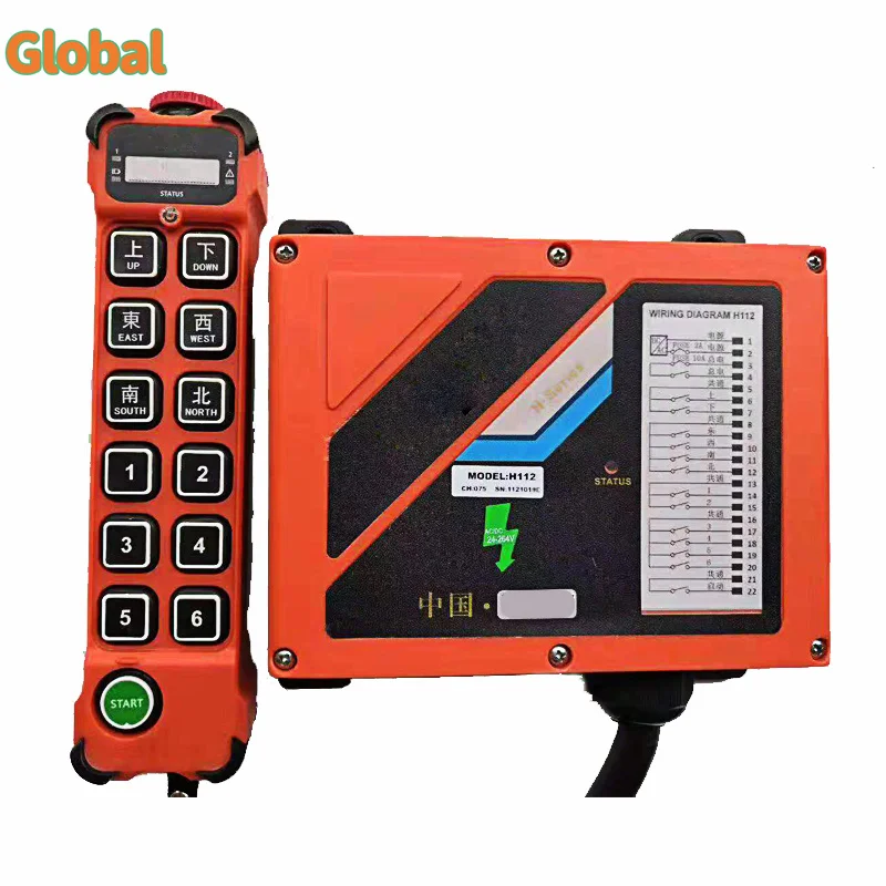 

H112 12-key Single-speed Industrial Wireless Radio Crane Remote Control switches Hoist track overhead bridge Crane Controller