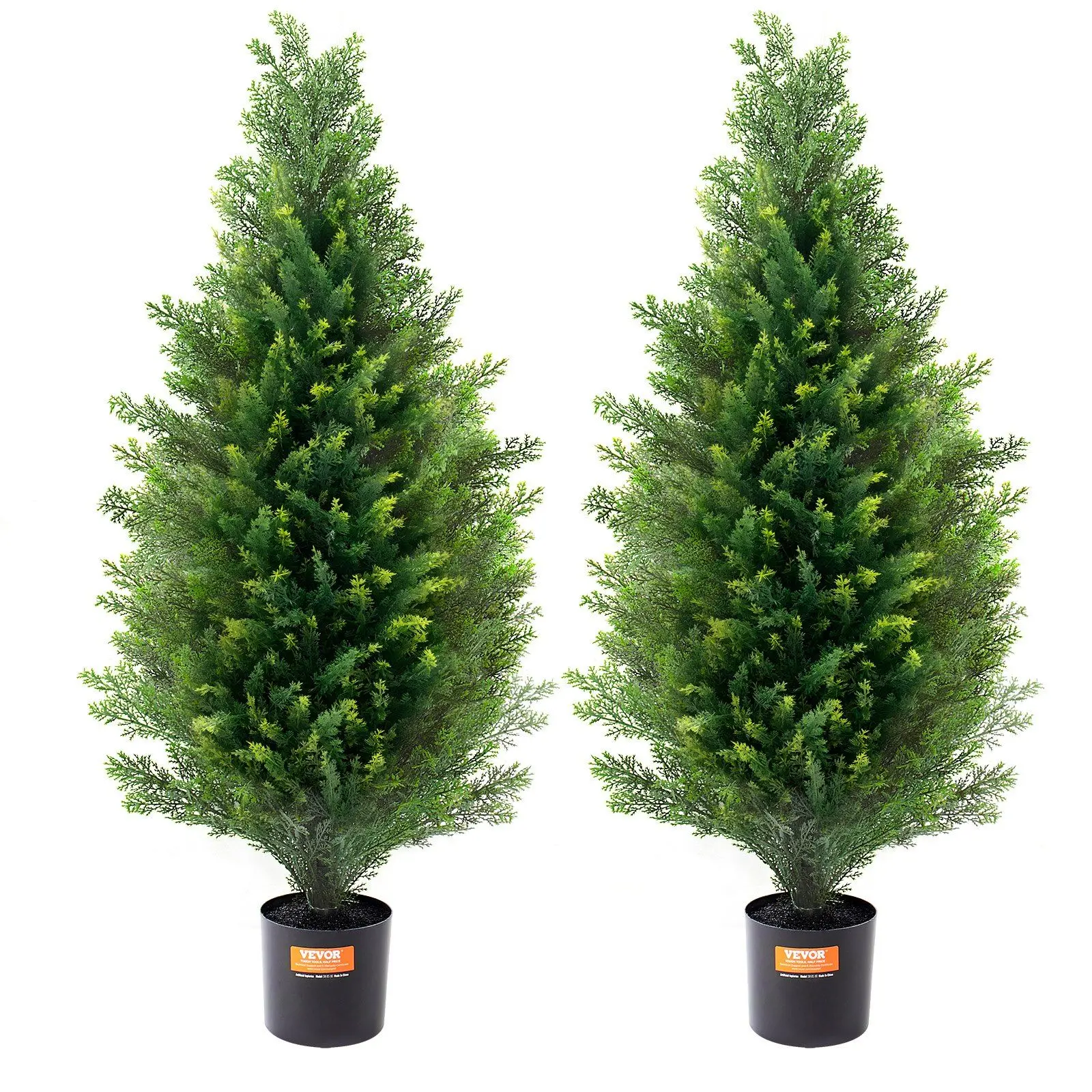 

Outdoor Topiary Trees Realistic Faux Cedar 3/4/5 Feet Topiary 2 Pack Artificial Pine Trees, Potted Plants for Outdoor Front Yard