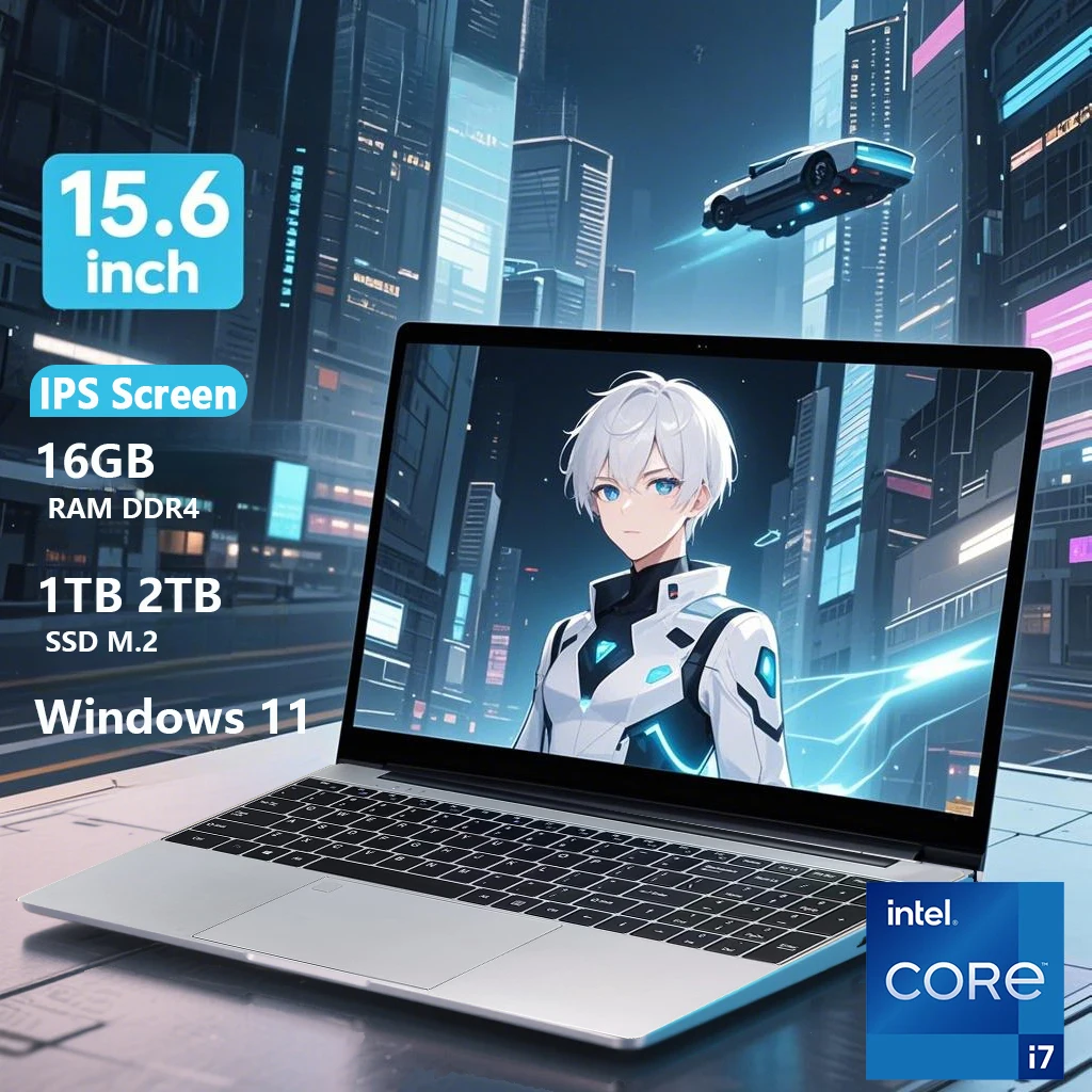 Przenośny Laptop biznesowy 15.6 ''Windows 11 i7-8500Y Intel 16GB RAM 1TB SSD Laptop odblokowanie linii papilarnych notatnik biurowy komputera