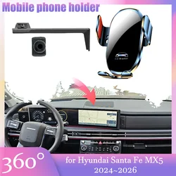 Car Mobile Phone Holder for Hyundai Santa Fe MX5 2024~2026 GPS Air Vent Cell Clip Stand Sticker Support Tray Accessories iPhone