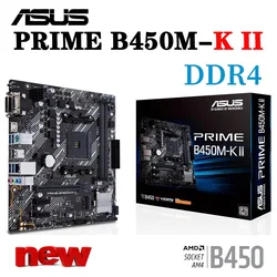 AMD B450 Motherboard ASUS PRIME B450M-K II Socket AM4 DDR4 64GB USB 3.2 M.2 Support AMD Ryzen 5000 Series Processors Mainboard