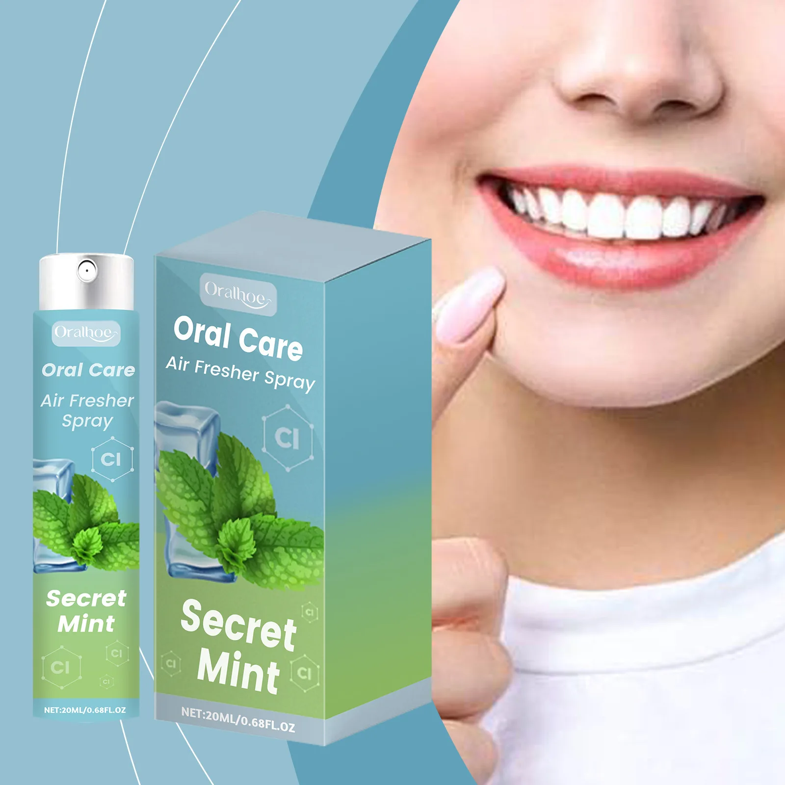 

Oralhoe 20ml Fresh Mint Scent Oral Spray Mouth Bad Breath Remove Lasting Fragrance Herbal Immediate Non-irritating Mouth Spray